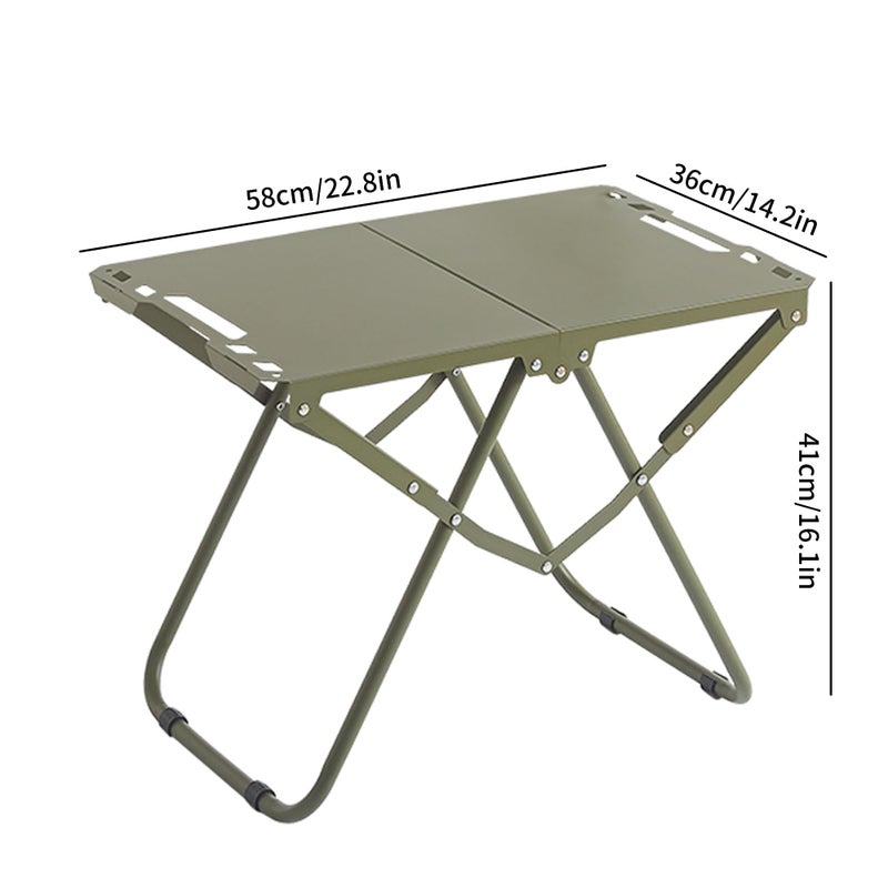 WMBOOX Metal Portable Tactical Camping Table, Foldable Lightweight Small Table with Storage Bag, Durable Carbon Steel Outdoor Picnic Table, Perfect for Fishing, Hiking and BBQ - Image 4