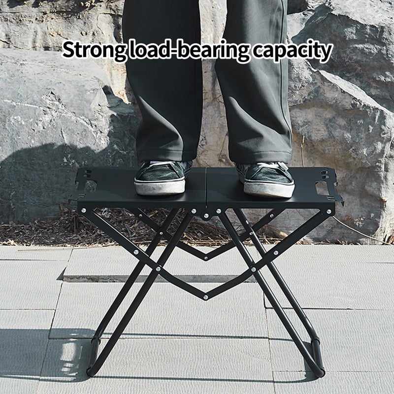 WMBOOX Metal Portable Tactical Camping Table, Foldable Lightweight Small Table with Storage Bag, Durable Carbon Steel Outdoor Picnic Table, Perfect for Fishing, Hiking and BBQ - Image 3