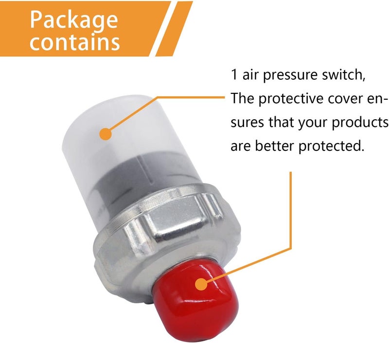 mankk Air Pressure Switch 70-100 PSI Thread 1/4" NPT 24V 12V DC Air Compressor Pressure Switch for Air Horn Train 70-100-1/4" NPT-W - Image 2