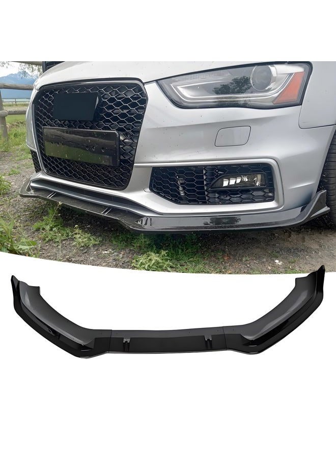 NEESPOC Front Bumper Lip Splitter Spoiler Fit for Audi S5/ A5 S-Line/ A5 B8 B8.5 2008-2017 + S4/ A4 S-Line/ A4 B8 B8.5 2008-2016, 3pcs Accessories Air Chin Body Kit (Gloss Black) - Image 1