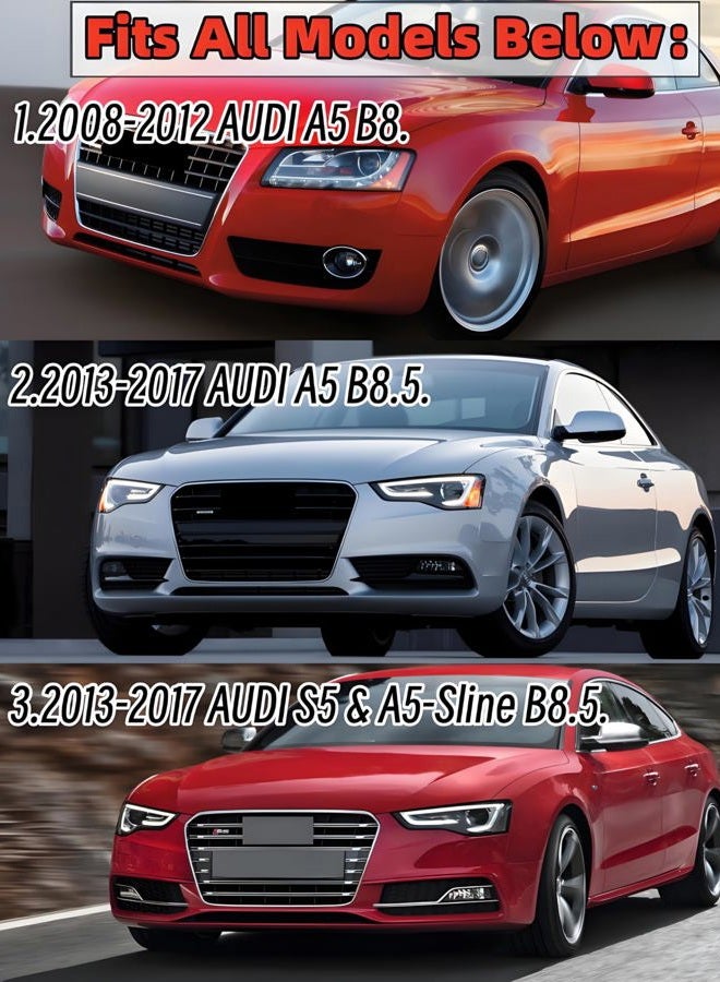 NEESPOC Front Bumper Lip Splitter Spoiler Fit for Audi S5/ A5 S-Line/ A5 B8 B8.5 2008-2017 + S4/ A4 S-Line/ A4 B8 B8.5 2008-2016, 3pcs Accessories Air Chin Body Kit (Gloss Black) - Image 3