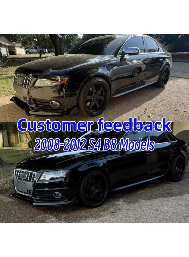 NEESPOC Front Bumper Lip Splitter Spoiler Fit for Audi S5/ A5 S-Line/ A5 B8 B8.5 2008-2017 + S4/ A4 S-Line/ A4 B8 B8.5 2008-2016, 3pcs Accessories Air Chin Body Kit (Gloss Black) - Image 4