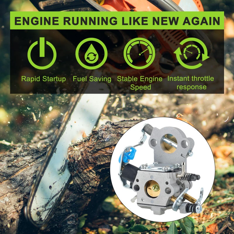 Harbot 455 Rancher Carburetor for Husqvarna 455 Rancher Parts 460 455E 461 Rancher Gas Chainsaw Replaces WTA-29 with 537255701 Air Filter Spark Plug Fuel Line All In One Kit - Image 5