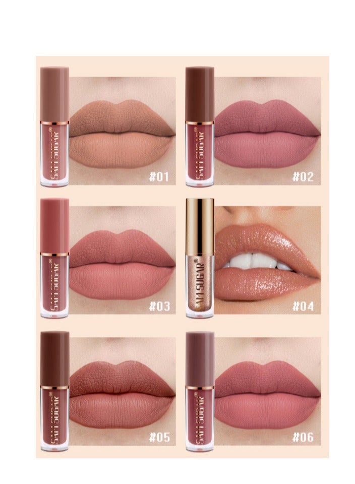 SAM SUGAR 12 Colors Book Style Velvet Matte Liquid Lipstick Christmas Gift Set Long-Lasting Non-Stick Cup Not Fade Shimmer Nude Lip Gloss Thanks For the Love Lip Set (Set A) - Image 5