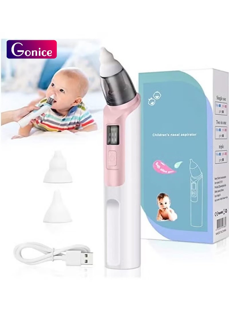 Gonice Baby Nasal Aspirator Silent Electric Nose Suction , Waterproof, LED Screen Display, 6 Suction Levels ,2 Sizes Silicone Tips,Professional Baby Nasal Aspirator  - Image 1