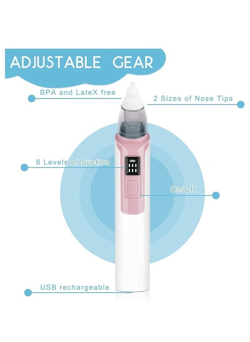 Gonice Baby Nasal Aspirator Silent Electric Nose Suction , Waterproof, LED Screen Display, 6 Suction Levels ,2 Sizes Silicone Tips,Professional Baby Nasal Aspirator  - Image 2