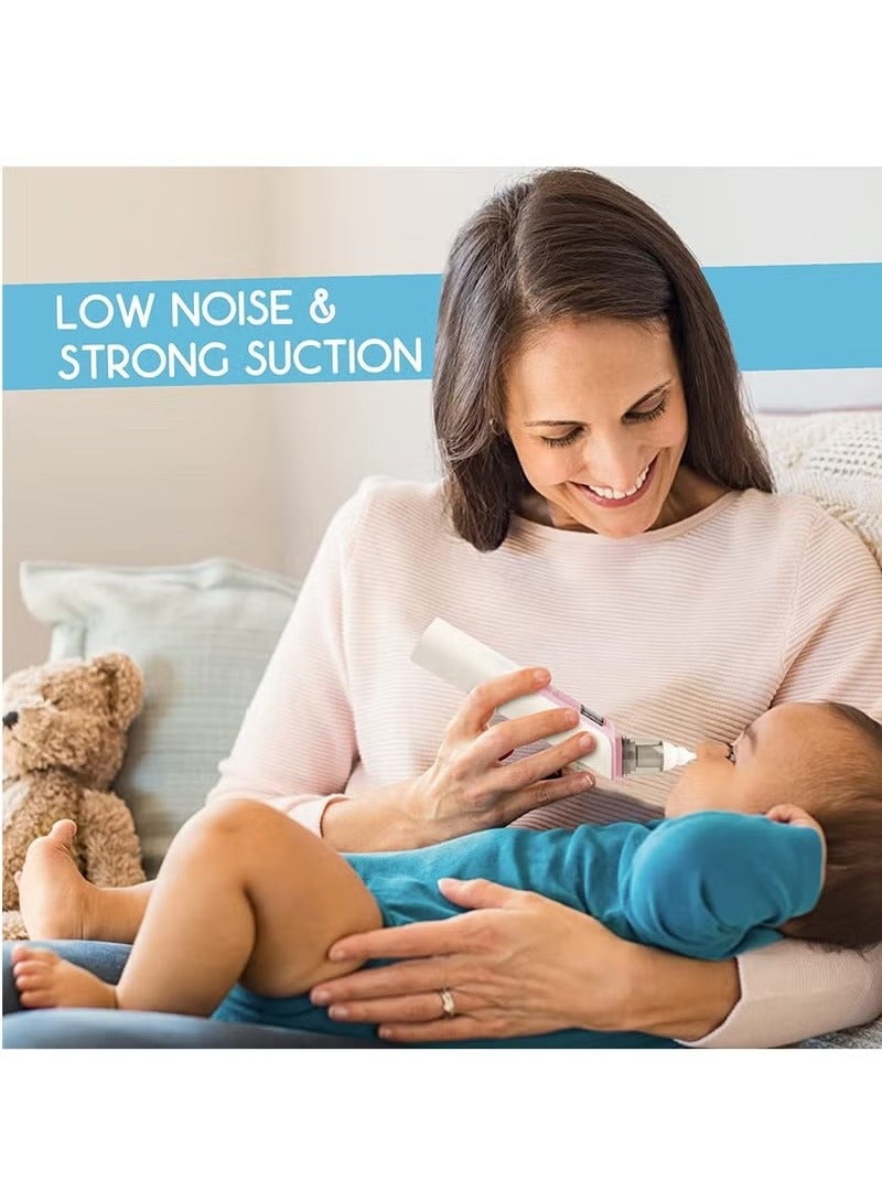 Baby Nasal Aspirator Silent Electric Nose Suction , Waterproof, LED Screen Display, 6 Suction Levels ,2 Sizes Silicone Tips,Professional Baby Nasal Aspirator