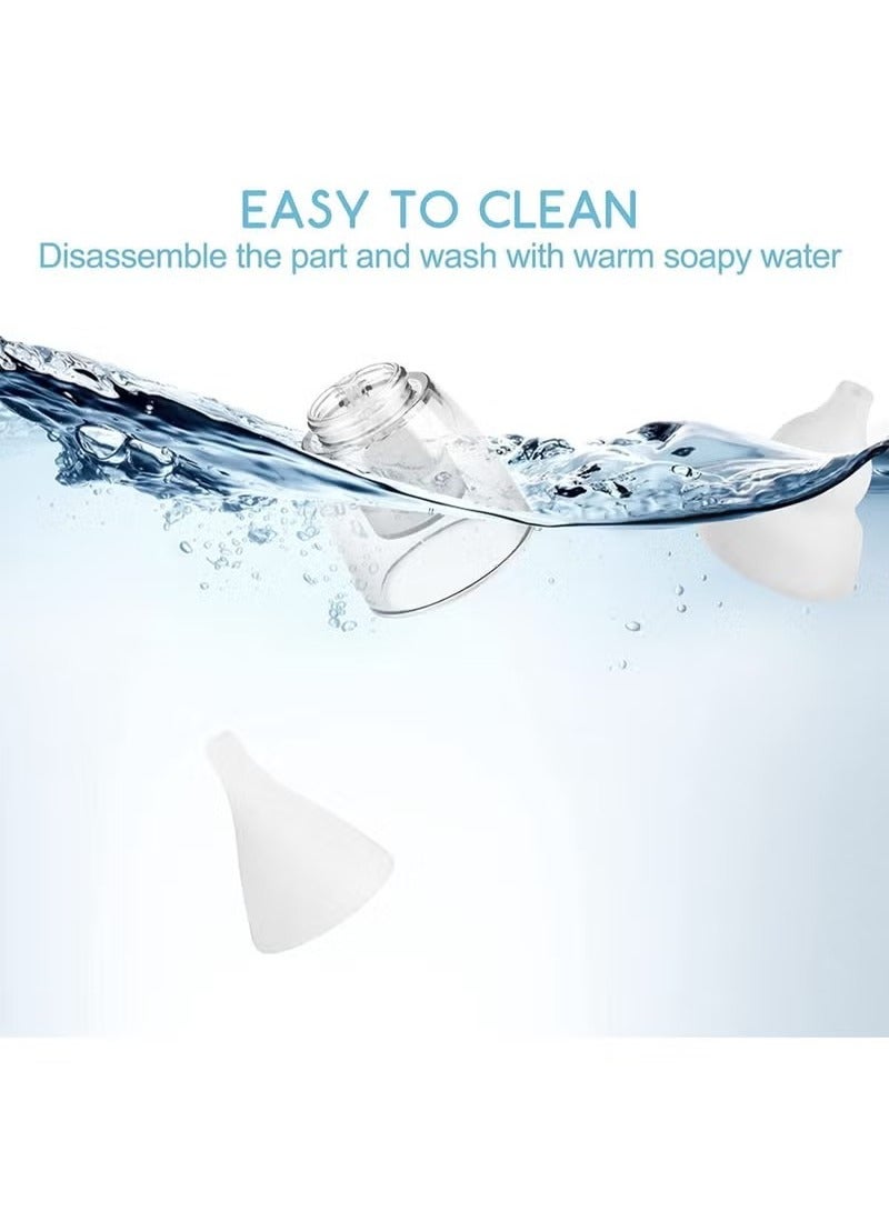 Baby Nasal Aspirator Silent Electric Nose Suction , Waterproof, LED Screen Display, 6 Suction Levels ,2 Sizes Silicone Tips,Professional Baby Nasal Aspirator
