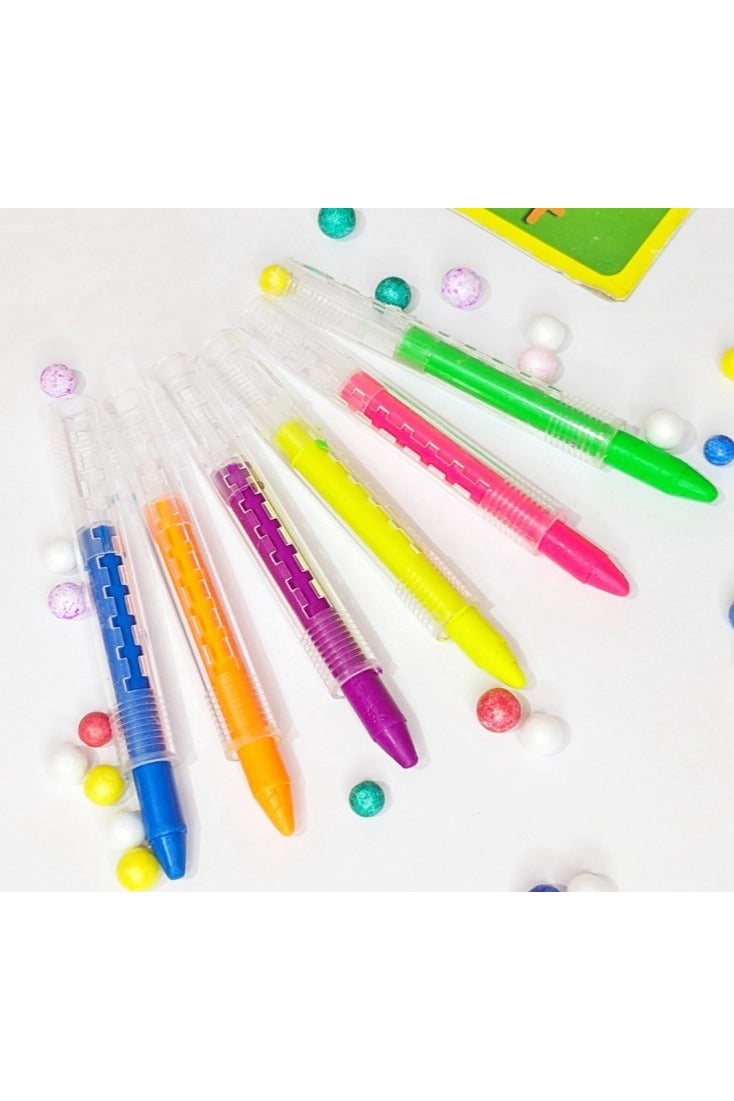 بوكس مجموعة أدوات مدرسية مكونة من 24 قطعة (مقلمة فسفوري جلد + نوت بوك + 6 الوان رسم للوجة + 6 قلم فلوماستر+ كارت استيكة للأطفال مزودة بمروحة + استيكة فضاء + مسطرة كرتونية + 3 قلم اطفال + قلم جاف + كوريكتور شريط تصحيح) - Image 5