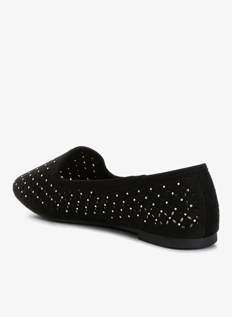 London Rag Black London Rag Women's Perforated Ballerinas in Black for Women | Best Price UAE