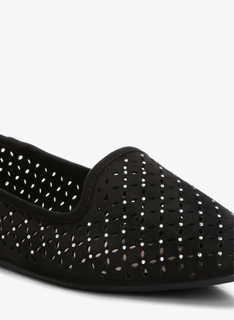 London Rag Black London Rag Women's Perforated Ballerinas in Black for Women | Best Price UAE