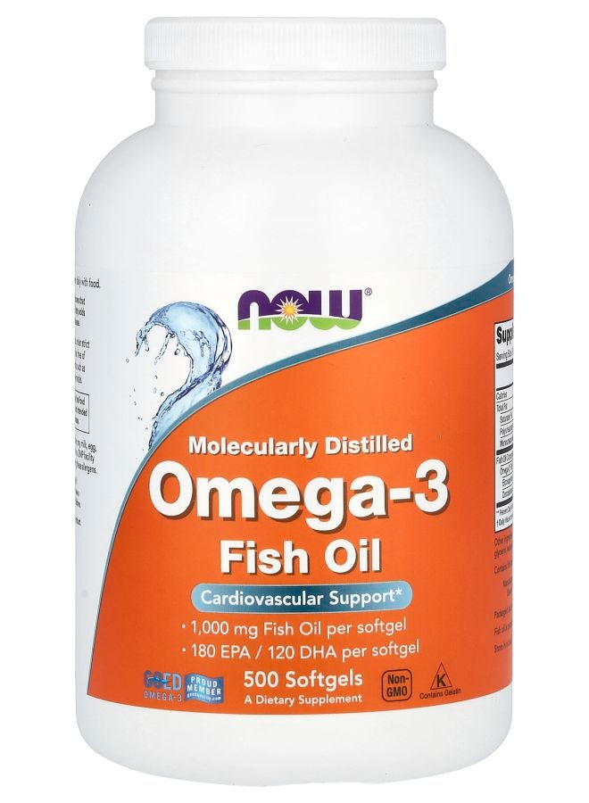 now Omega-3 Fish Oil 2000 mg 500 Softgels (1000 mg per Softgel)