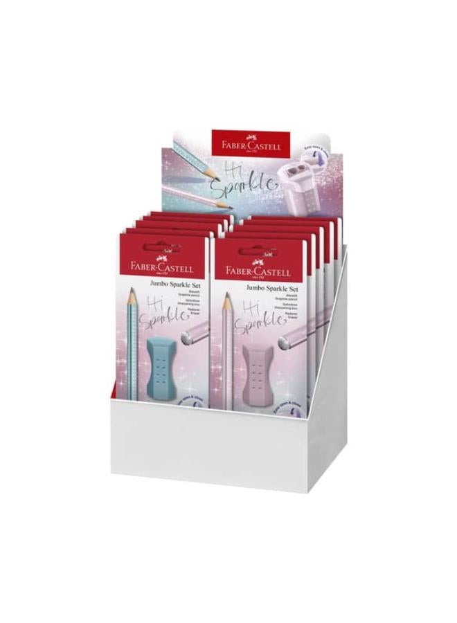 FABER-CASTELL Pack Of 2 Sparkle Jamio Pencil 2 & Eye Sharpener With Tank & Elastomer Set - Image 3