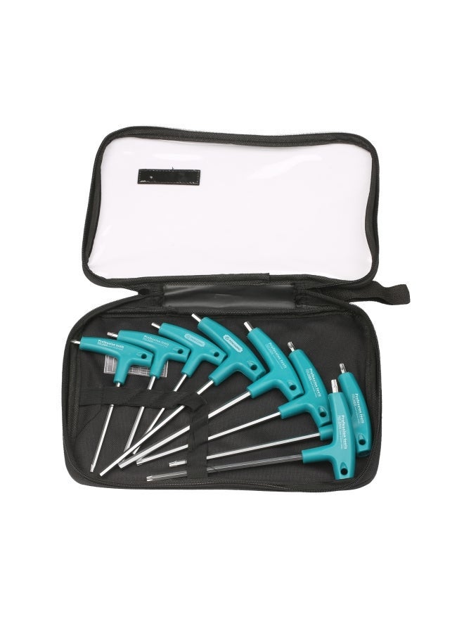 NIBEMINENT 8-Piece Metric T-Type Hexagon Wrench Set Green/Silver 31.00x3x21cm - Image 1