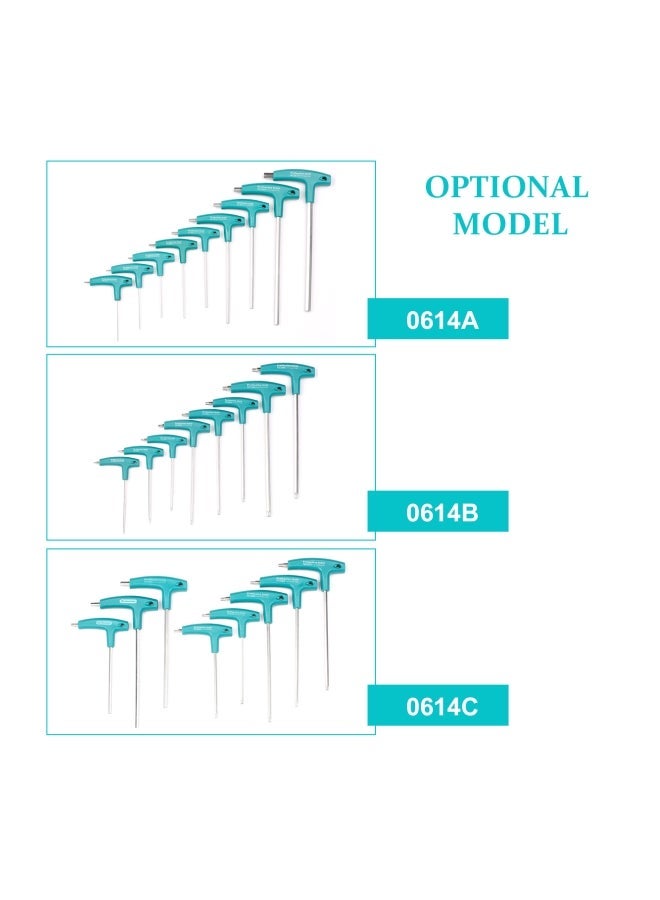 NIBEMINENT 8-Piece Metric T-Type Hexagon Wrench Set Green/Silver 31.00x3x21cm - Image 3