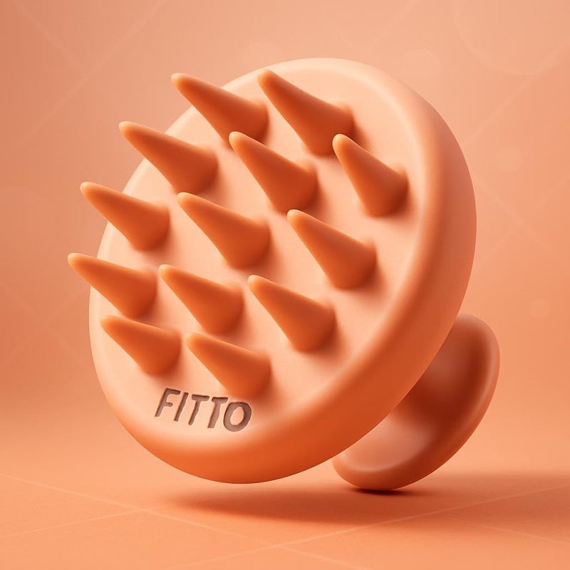FITTO Silicone Scalp Massager Shampoo Brush for Shower, Soft Bristles, Waterproof Scalp Exfoliator, Deep Cleansing Hair Brush, Gentle Scalp Care for Men, Women, and Kids - Pink - Image 3