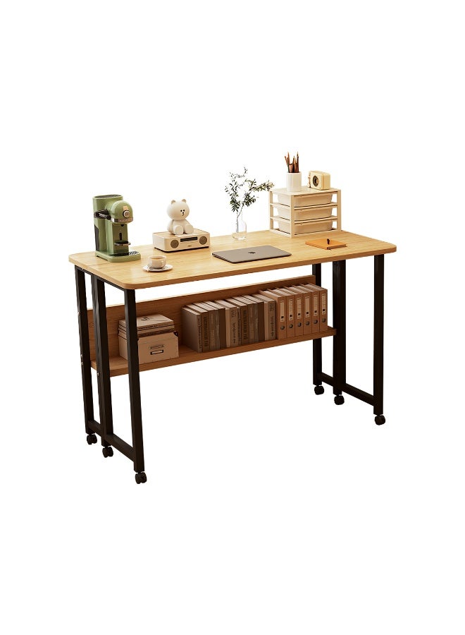 ميشيدا مكتب كمبيوتر منزلي مكتبي، مكتب مطوي بحصة تخزين متكاملة، مع عجلات لسهولة النقل لمحطة عمل الكمبيوتر - Image 1