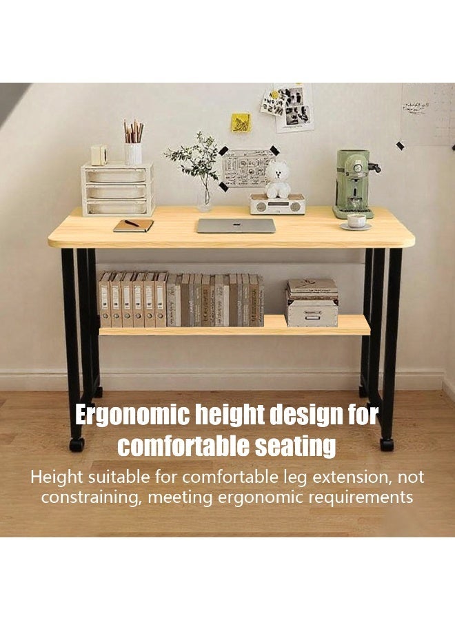 ميشيدا مكتب كمبيوتر منزلي مكتبي، مكتب مطوي بحصة تخزين متكاملة، مع عجلات لسهولة النقل لمحطة عمل الكمبيوتر - Image 5