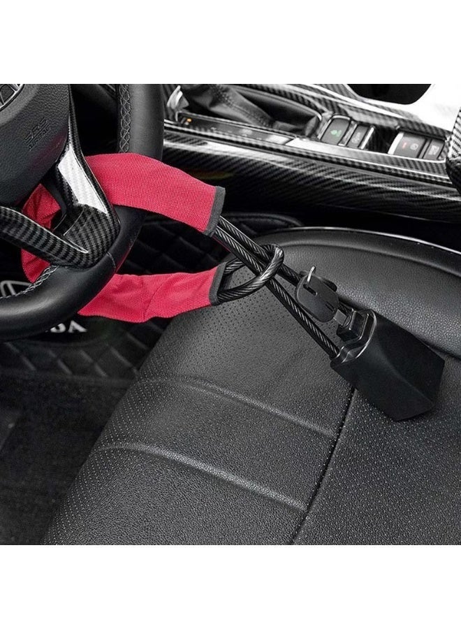 قفل مقود السيارة، قفل مضاد للسرقة مزود بـ 3 مفاتيح، ملحق داخلي عالمي للسيارة مناسب لمعظم السيارات، سهل الاستخدام والتخزين، مجموعة داخلية للسيارة، ملحقات السيارات، عملية سهلة. - Image 1