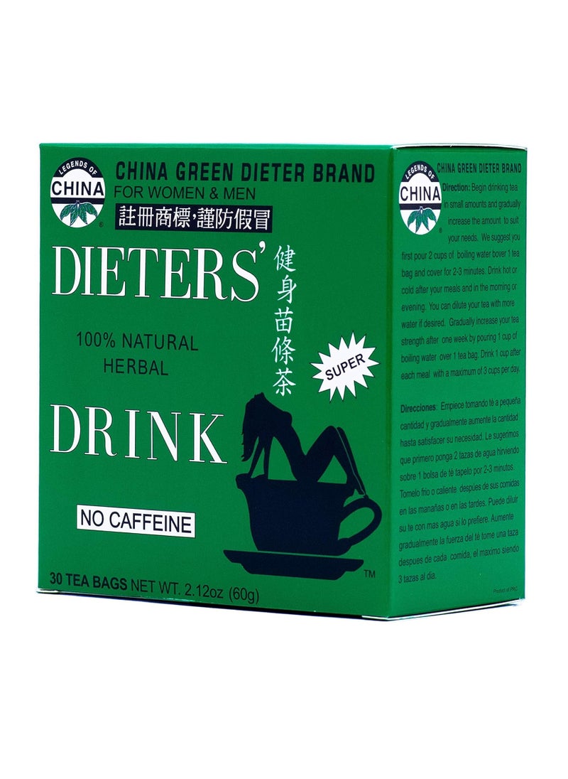 Uncle Lee's Tea Dieters 100% Natural Herbal  Drink No Caffeine 30 Tea Bags 2.12oz  60g  - Image 1