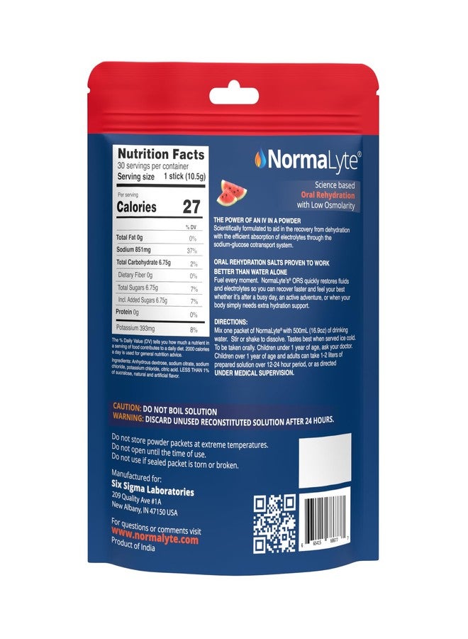 NormaLyte Watermelon - Electrolyte Powder Packets | Clinically Studied Electrolyte Drink Mix | 30 Count Effective Hydration Sticks - Image 2