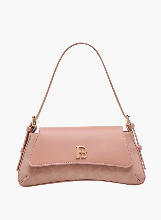 Flora Bella By Shoexpress Women's Metal Accent Shoulder Bag with Flap Button Closure