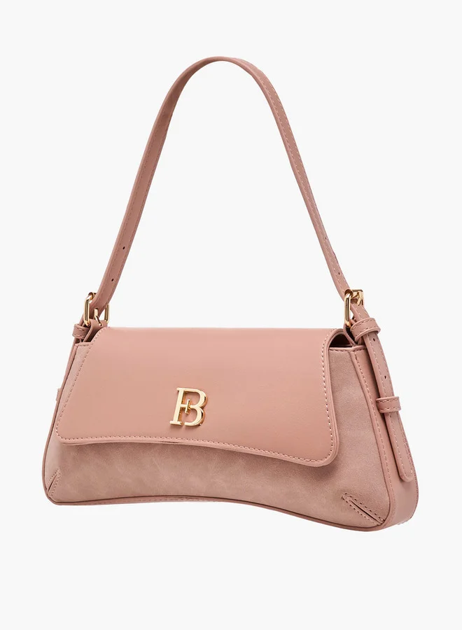Flora Bella By Shoexpress Women's Metal Accent Shoulder Bag with Flap Button Closure