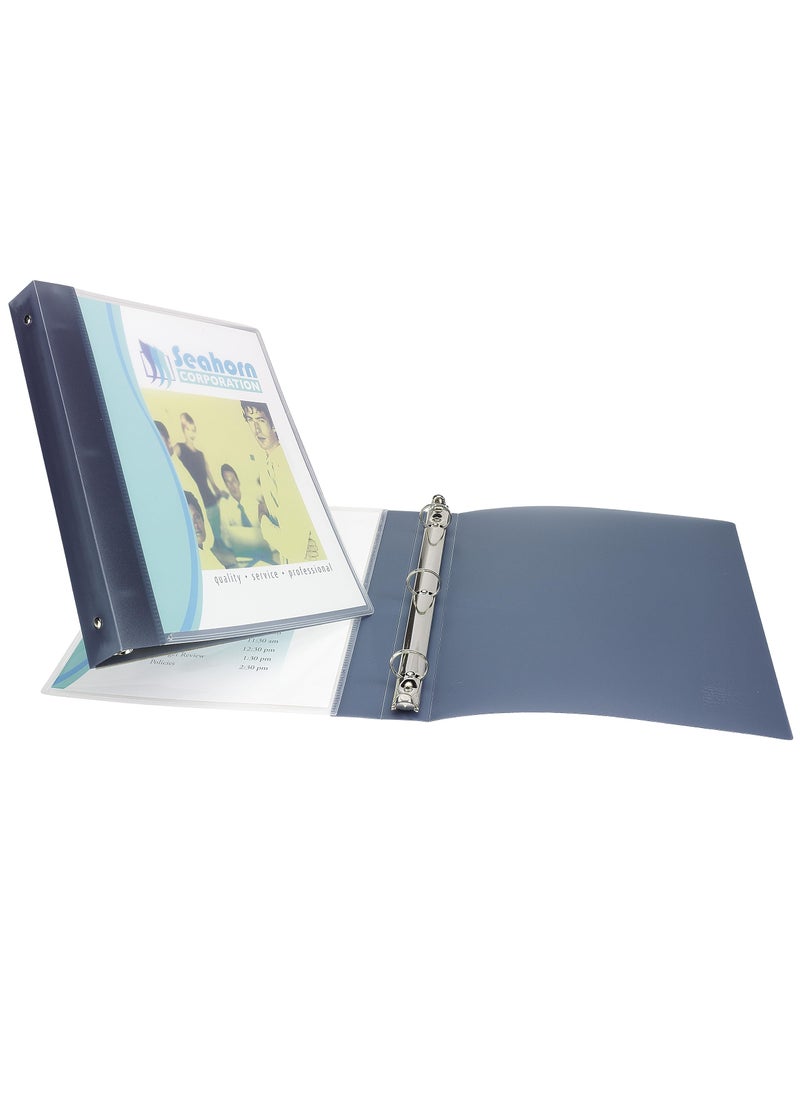 AVERY Avery Flexible View 3 Ring Binder, 1 Inch Round Rings, 1 Gray Binder (17676)  - Image 2