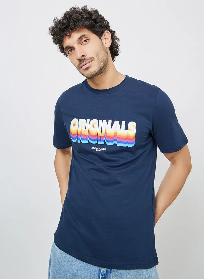 JACK & JONES Originals Print Crew Neck Regular Fit T-Shirt