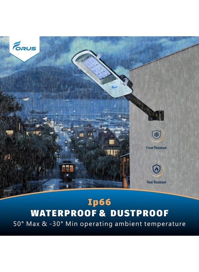 Forus Forus LED Street Light 100W Waterproof Outdoor Cool White Street Lamp for Home Garden Parking Lot Road Pathway Highway Warehouse Factory Yard Driveway Pole Mounted Streetlight 10 Years Warranty 1Pc - Image 4