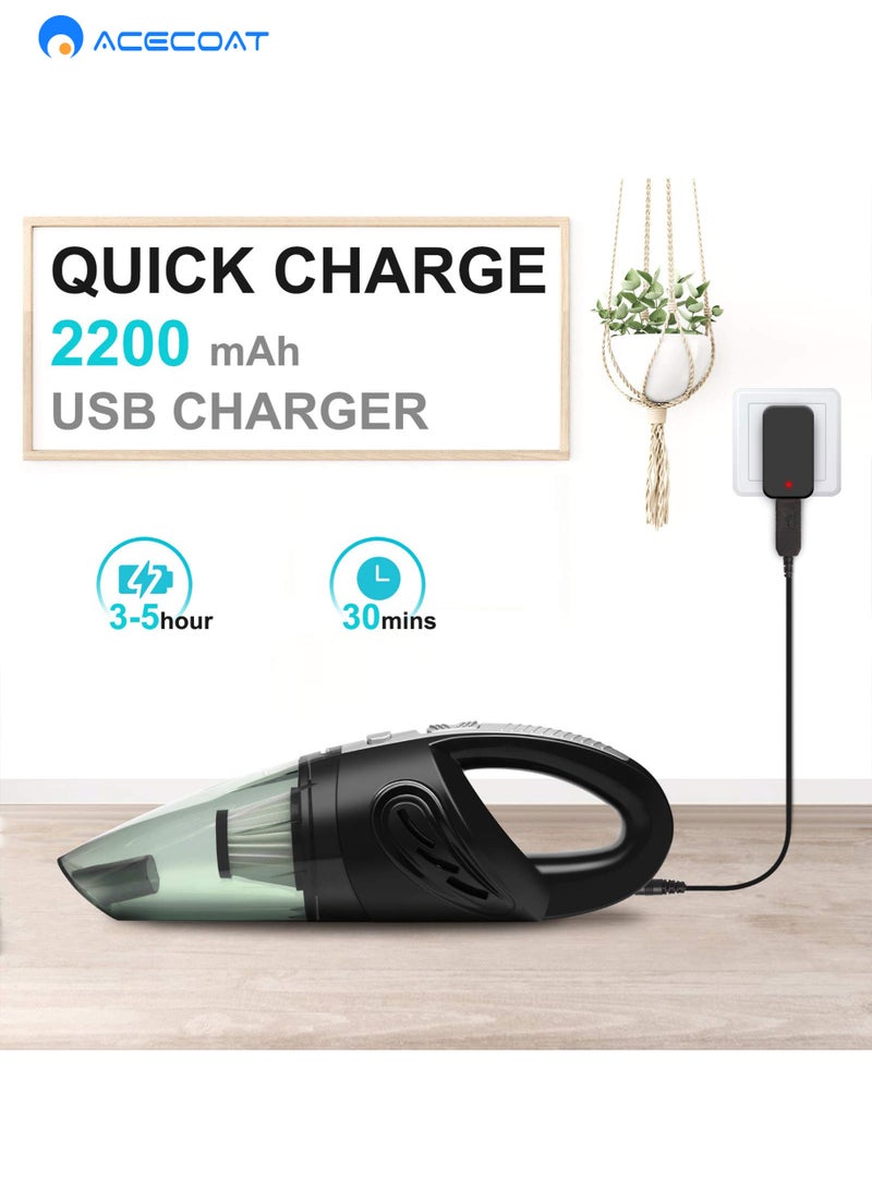 ايسكوت مكنسة كهربائية محمولة لاسلكية عالية الطاقة 120 وات 3200 باسكال مكنسة غبار منتهكي الغبار لاسلكية قابلة للشحن محمولة لزوج الحيوانات الأليفة/أريكة/سيارة/مكتب - Image 3