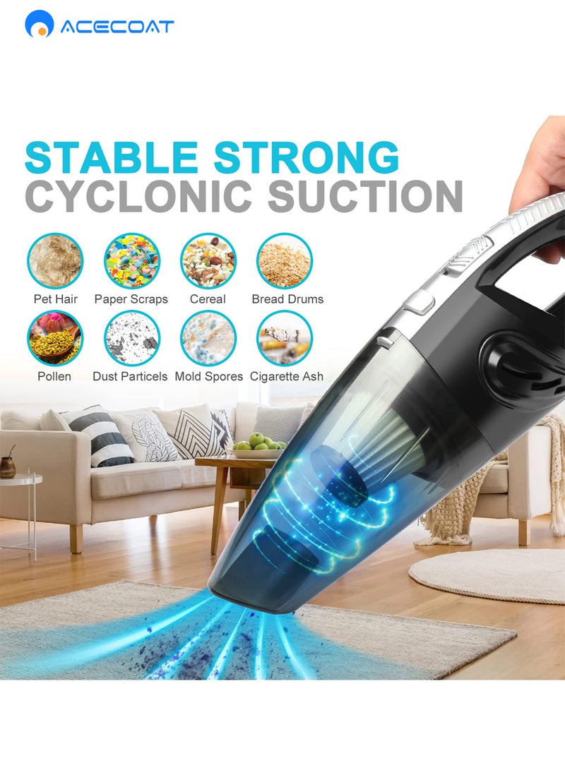 ايسكوت مكنسة كهربائية محمولة لاسلكية عالية الطاقة 120 وات 3200 باسكال مكنسة غبار منتهكي الغبار لاسلكية قابلة للشحن محمولة لزوج الحيوانات الأليفة/أريكة/سيارة/مكتب - Image 4