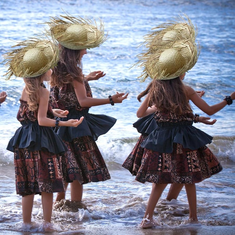 Patelai Hicarer 4 Pcs Beach Hat Costume Accessory Straw Hat Costume Beachcomber Hats for Beach Themed Party Hillbilly - Image 5