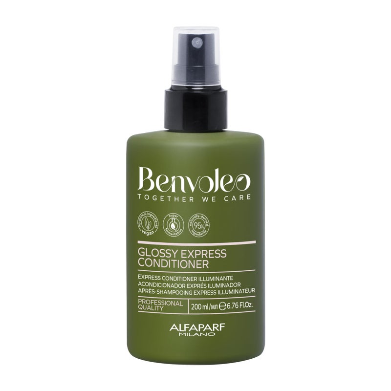 ALFAPARF MILANO Benvoleo Glossy Express Conditioner for Dull Hair - Clean, Vegan, Sustainable Hair Care - Provides Softness and Radiance - Paraffin Free - Natural Ingredients - 6.76 FL. Oz. - Image 1