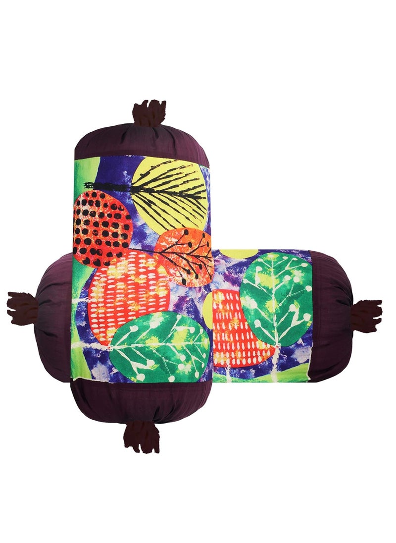 Kuber Industries Kuber Industries Tree Design Cotton 2 Pieces Bolster Cover Set Green  - Image 1