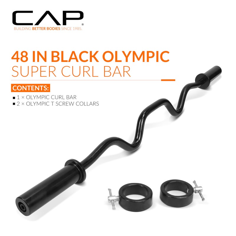 CAP Barbell Olympic Super Curl Bar, Black (2-Inch) - Image 2