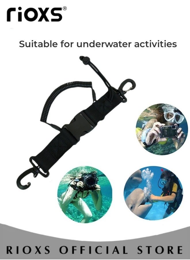 RIOXS - Anti-Lost Lanyard with Lifesaving whistle for GoPro Camera Waterproof Case with Hook Diving Steel Coil Spring Hook Buckle for Camera Torch Light - Image 1