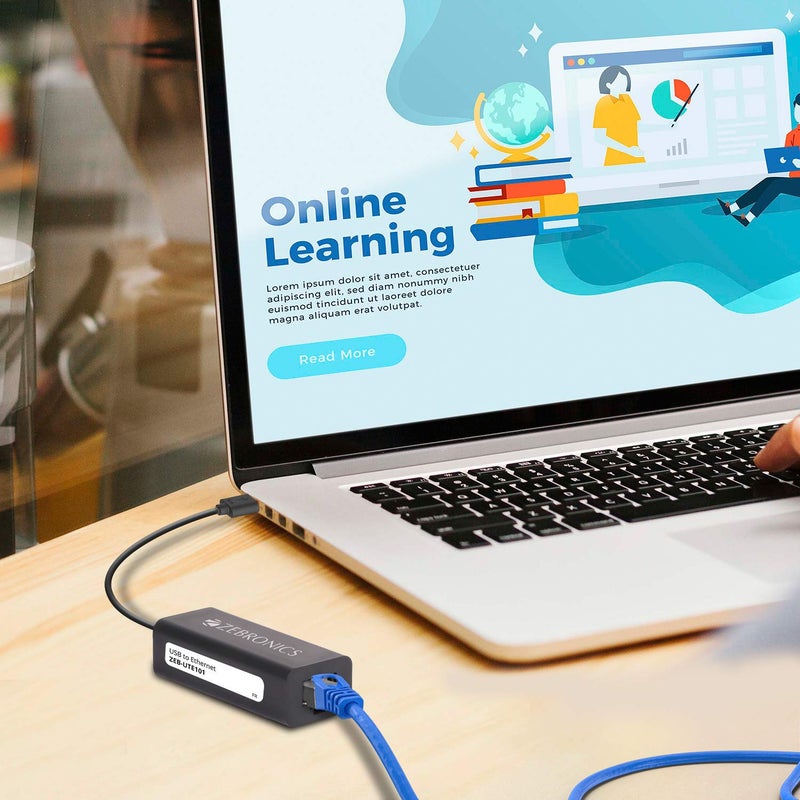 ZEBRONICS محول Ethernet LAN من نوع C إلى RJ45 Zeb-CTE100، يصل إلى 1000 ميجابت في الثانية، لنظام Windows/Mac/Linux (أسود) - Image 2