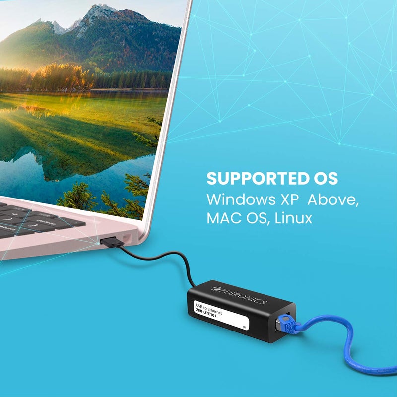 ZEBRONICS محول Ethernet LAN من نوع C إلى RJ45 Zeb-CTE100، يصل إلى 1000 ميجابت في الثانية، لنظام Windows/Mac/Linux (أسود) - Image 5