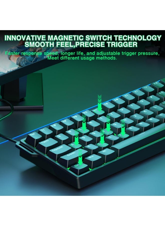 AULA WIN60 HE - 60% Mechanical Gaming Keyboard Wired, Magnetic Switch Hot Swappable, Adjustable Actuation Rapid Trigger Mode, 8000 Hz Polling Rate, RGB Small Keyboard 60 Percent Compact Design for PC  - Image 4