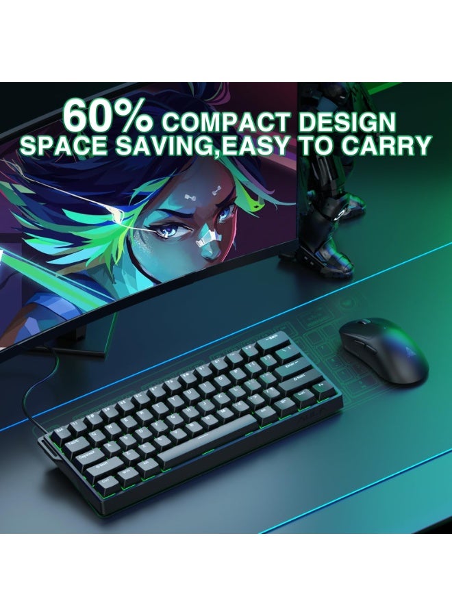 AULA WIN60 HE - 60% Mechanical Gaming Keyboard Wired, Magnetic Switch Hot Swappable, Adjustable Actuation Rapid Trigger Mode, 8000 Hz Polling Rate, RGB Small Keyboard 60 Percent Compact Design for PC  - Image 3