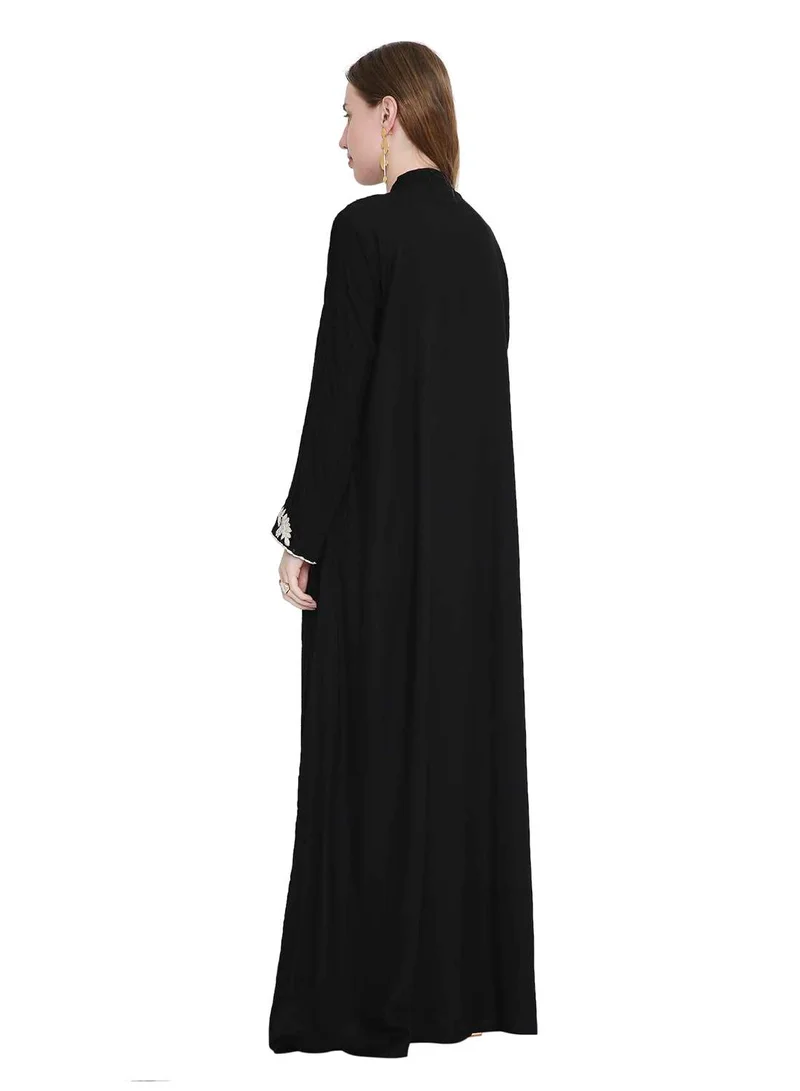 HANA & SARA refined long viscose farasha with stunning thread embroidery arabic kaftan jalabiya dress