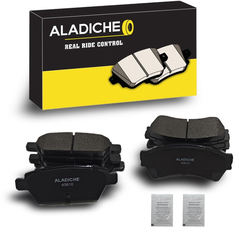 مجموعة وسادات فرامل سيراميك أمامية وخلفية ALADICHE 8 قطع متوافقة مع فورد فيوجن 2006-2012 ، لينكولن MKZ 2007-2012 ، لينكولن زيفير 2006 ، مازدا 6 2006-2013 ، ميركوري ميلان 2006-2011