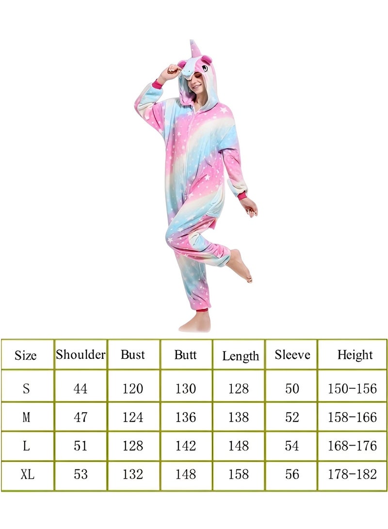 HALAMODO Unisex Adult One Piece Pajamas Animal Cosplay Cartoon Costume Pajamas Hooded Sleepwear Jumpsuit Homewear for Men Women - Image 4
