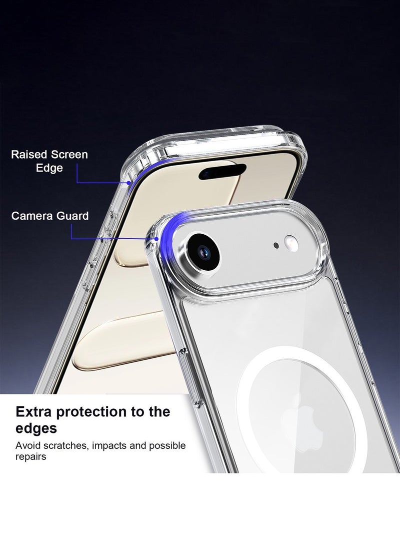Techie حافظة آيفون 17 إير الشفافة مع ماجسيف - غلاف رفيع مضاد للصدمات ومقاوم للاصفرار مع ظهر صلب أكريليكي وحافة TPU + PC، متوافق مع الشحن اللاسلكي - Image 4