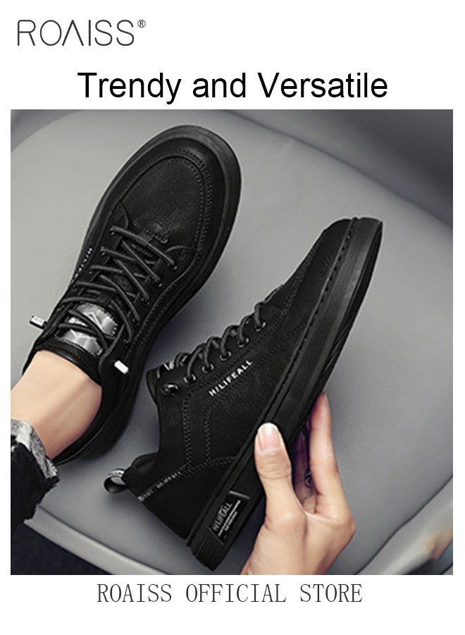 roaiss Men Stylish Sneakers, Low Top Slip on Board Shoes, Casual Versatile Shoes for Men, Comfy Sports Shoes with Non-slip Soles, Suitable for Daily Wear and Outdoor Activities - Image 5