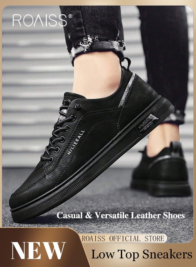 roaiss Men Stylish Sneakers, Low Top Slip on Board Shoes, Casual Versatile Shoes for Men, Comfy Sports Shoes with Non-slip Soles, Suitable for Daily Wear and Outdoor Activities - Image 2