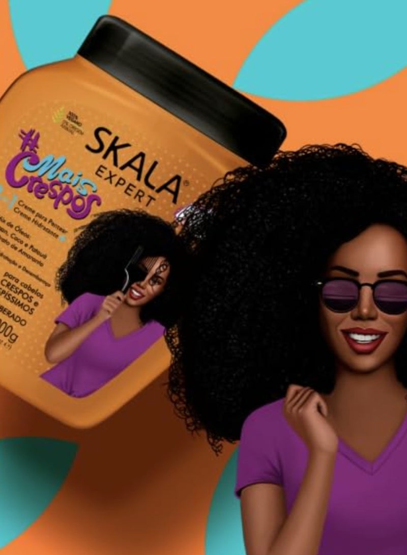 Skala Brasil Super Curly 2-in-1 Hair Treatment & Leave-In Cream for Curly & Coily Hair 1000ml - Image 3
