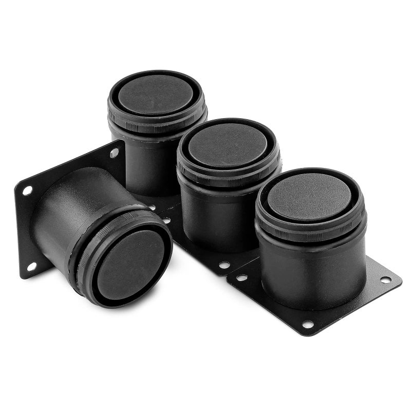 Masendelk 2 Inch Metal Furniture Legs Stainless Steel Adjustable Legs Black Metal Legs Round Cabinet Legs For Coffee Table Cabinet Desk Sofa Shelves  Pack Of 4 - Image 1