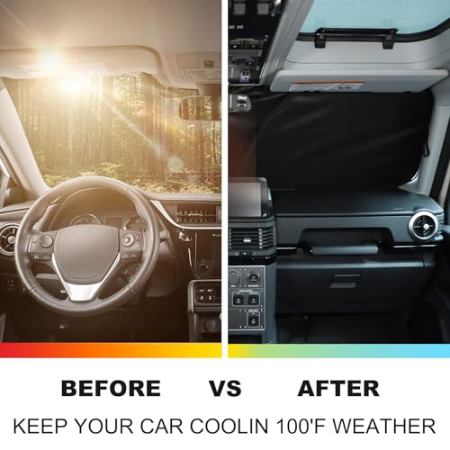 Bekantogy Car Windshield Sun Shade Compatible with Ineos Grenadier 2020-2025 Windshield Sunscreen Heat Shield Folding Windshield Sunshade UV Protection (Black) - Image 2